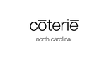 Black text on a white background reading 'cŌterie' with a horizontal bar over the o, and smaller text below reading 'north carolina'.